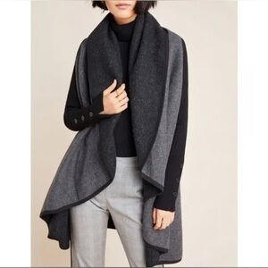 Italy! Anthropologie Lycia Two Tone Reversible Sweater Vest Poncho Cape Jacket